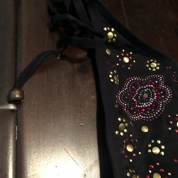 Sonia Vera Swim Embellished Black Bikini Gold Accents Small Poshmark